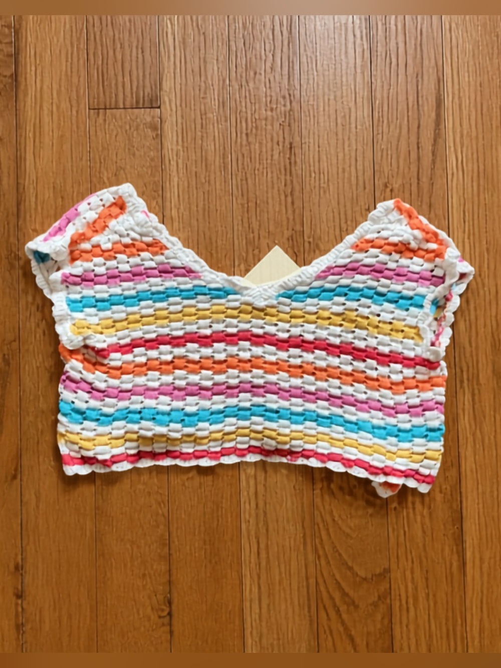 NWT Pants Store Multicolor Crochet Crop Top M